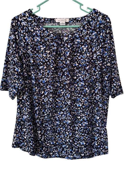 Liz Claiborne Tops - 3/$20 Liz Claiborne Black and Blue Short-Sleeve Blouse